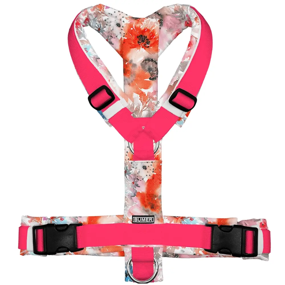 BUMER Hundegeschirr AQUARELLBLUMEN, gepolstert, (OXFORD)