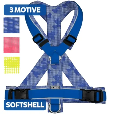 BUMER Hundegeschirr, CAMOUFLAGE-REFLEX, (Softshell), komplett konfigurierbar