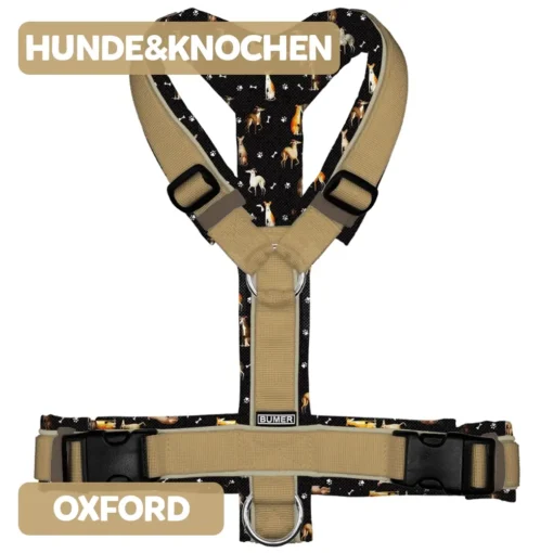 BUMER Hundegeschirr HUNDE&KNOCHEN, gepolstert, (Oxford), komplett konfigurierbar