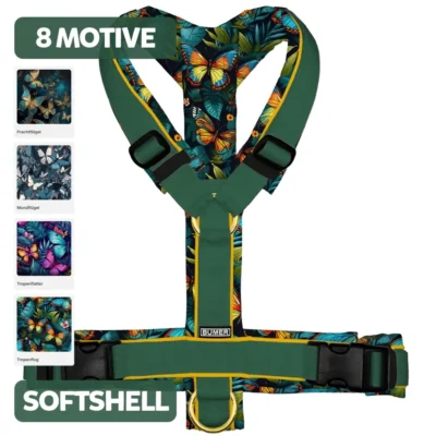 BUMER Hundegeschirr SCHMETTERLINGE, gepolstert, (Softshell), komplett konfigurierbar